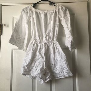 White Romper | off shoulder | size small
